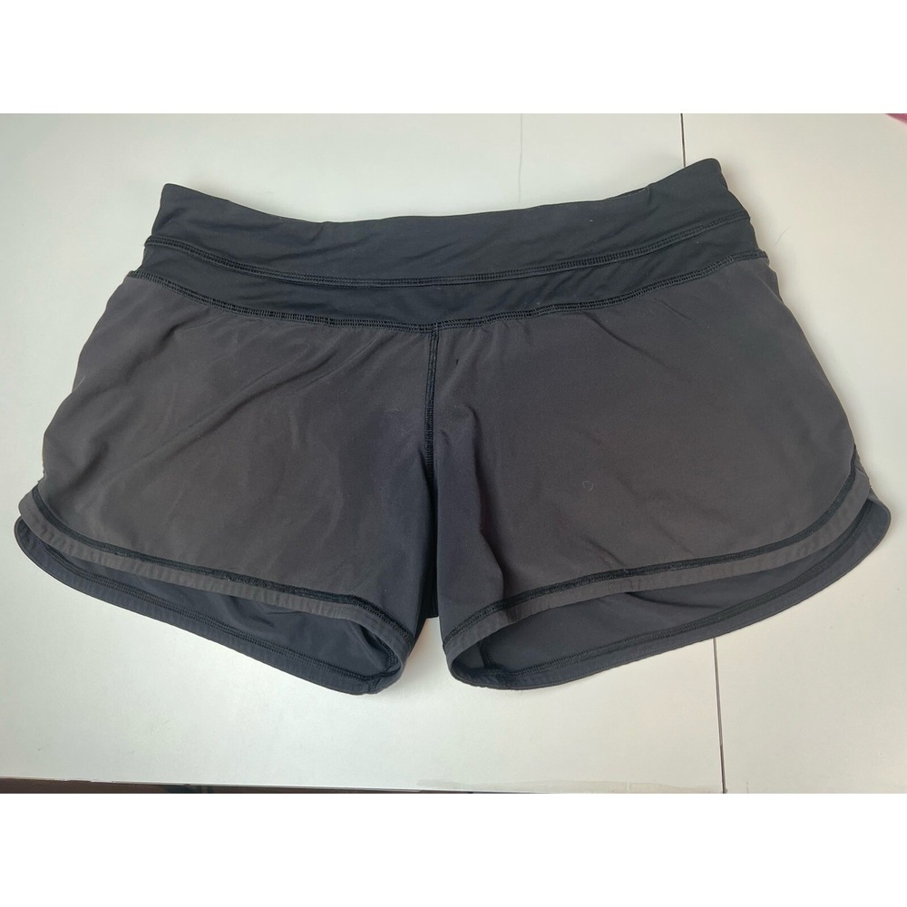 Lululemon‎ Black Athletic Shorts with Liner Brief  Size 8